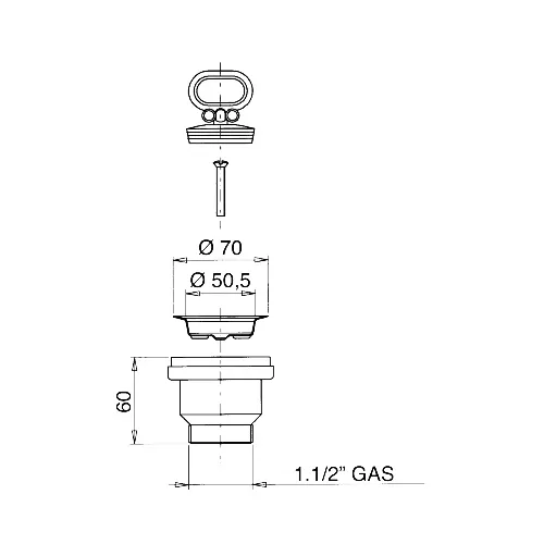 POHJAVENTTIILI LIRA 1 1/2, 70